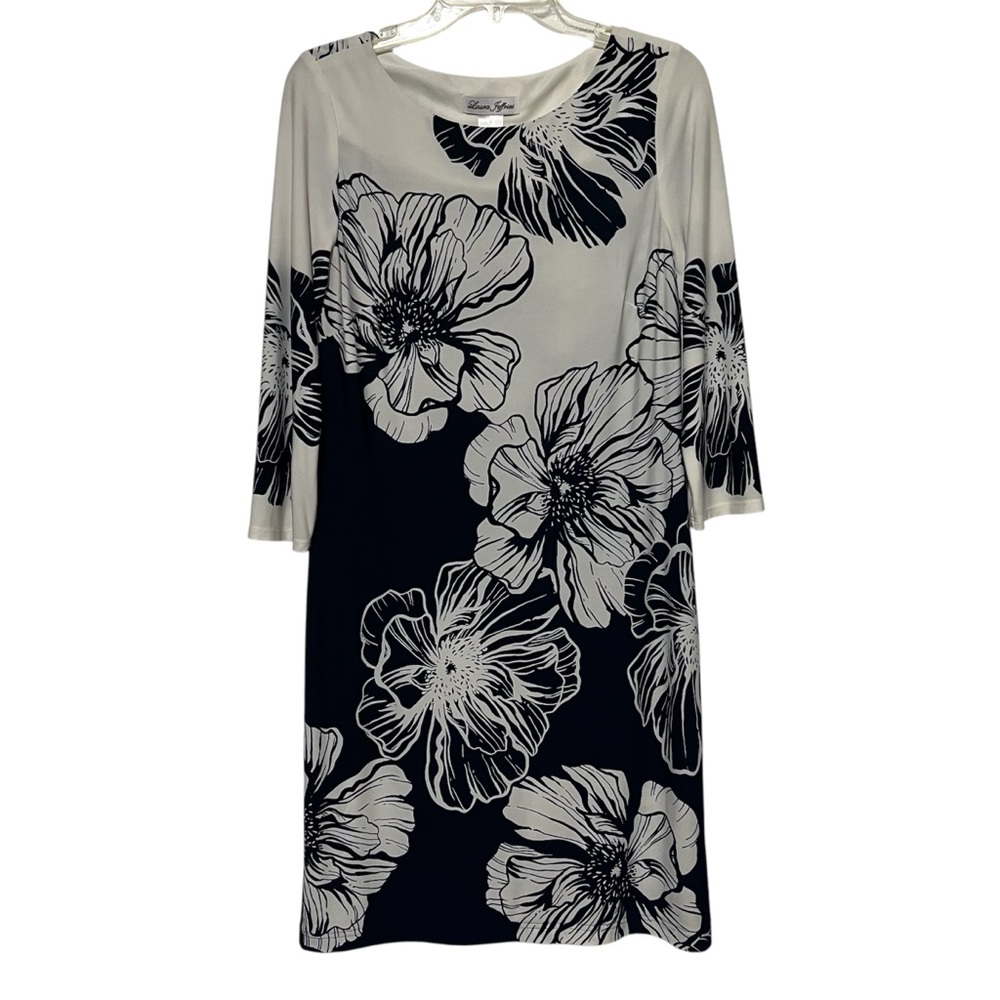 Laura Jeffries size 8 women’s navy and crème floral dress